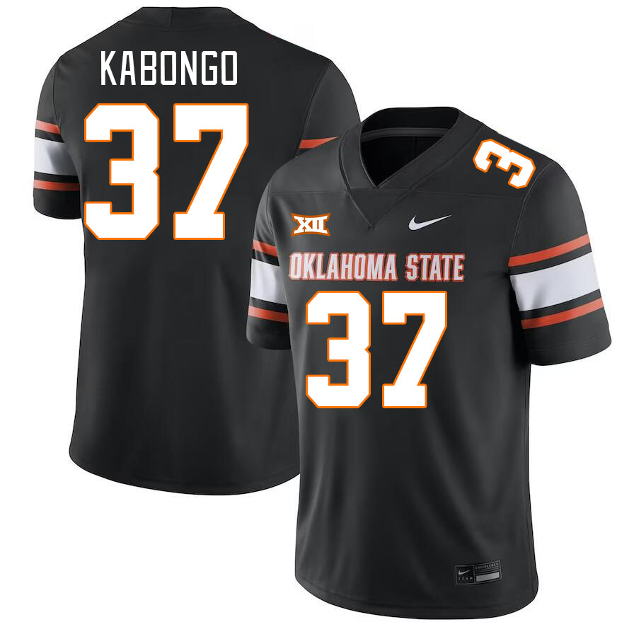 Men #37 David Kabongo Oklahoma State Cowboys College Football Jerseys Stitched-Black